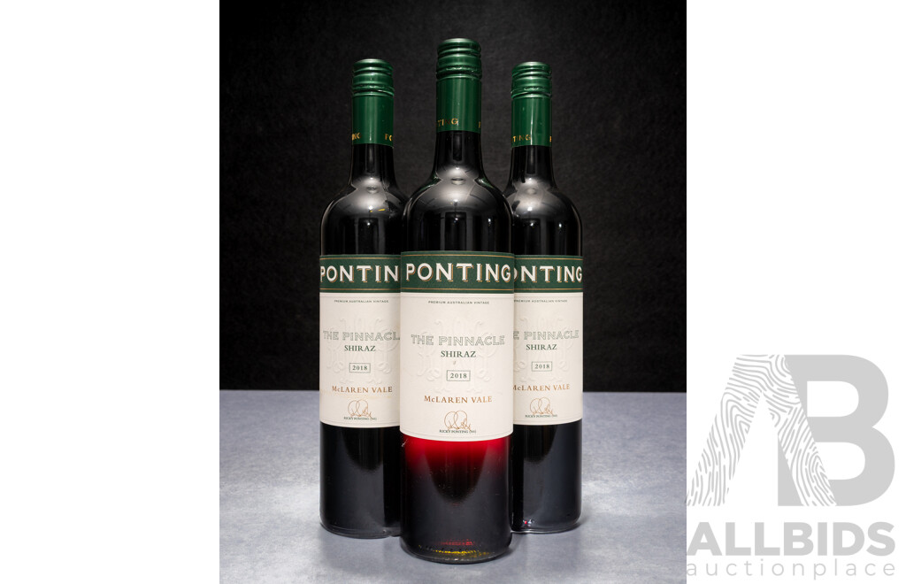 Ponting the Pinnacle McLaren Vale Shiraz Vintage 2018 X 3