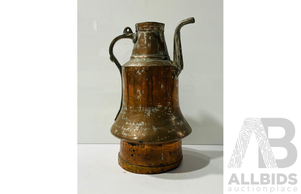 Large Vintage Brass Kettle