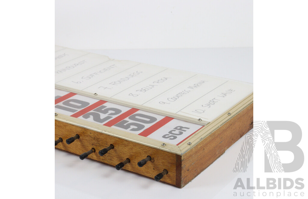 Vintage Timber Greyhound Bookies Board