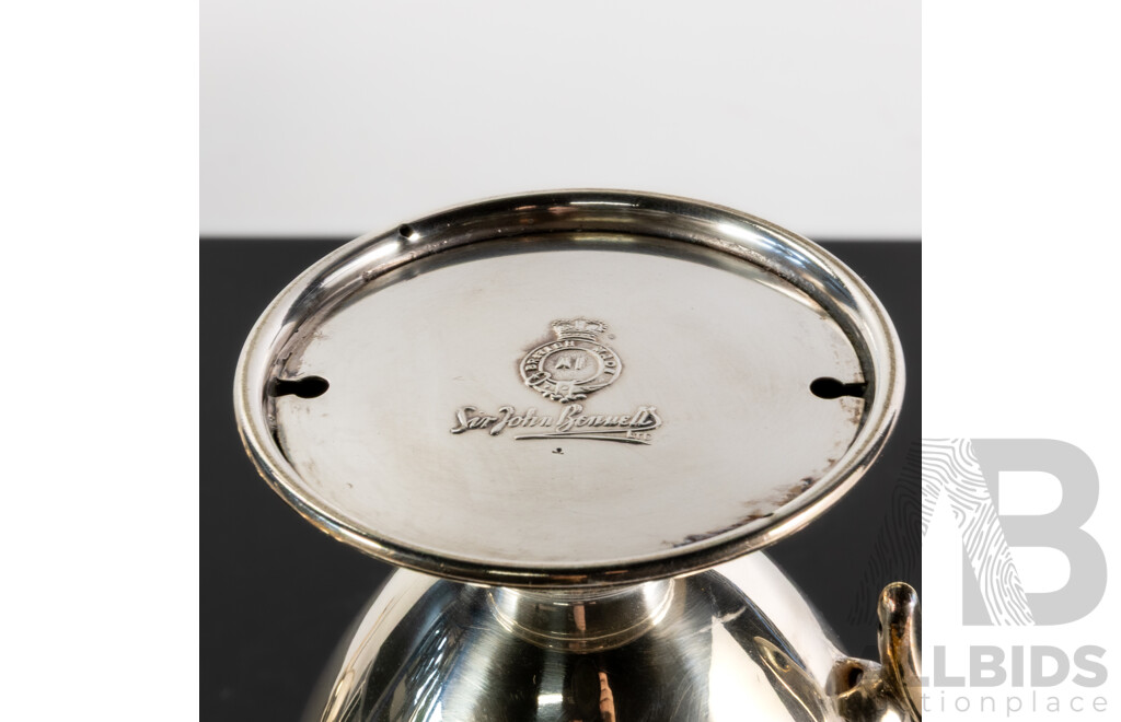 Vintage Four Piece Art Deco Silver Plate Sir John Bennett Tea Service