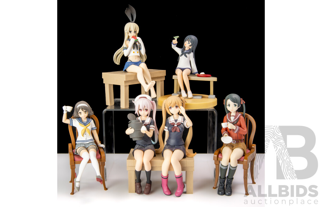 Collection Six Japanese Kantai Collection Anime Figurines