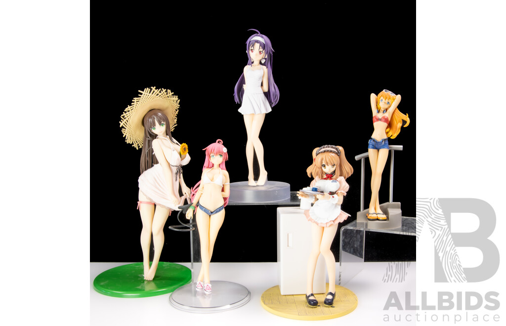 Collection Five Japanese Adult Hentai Anime Risqué Girly Figures Including Macross Frontier Sheryl Nome Example