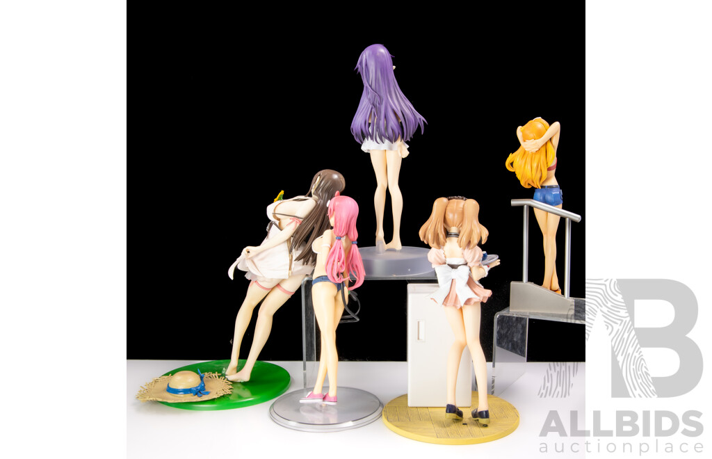 Collection Five Japanese Adult Hentai Anime Risqué Girly Figures Including Macross Frontier Sheryl Nome Example