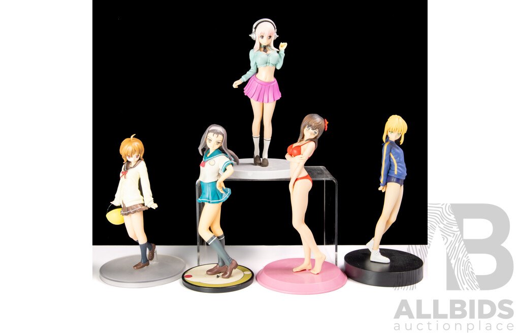 Collection Five Japanese Adult Hentai Anime Risqué Girly Figures