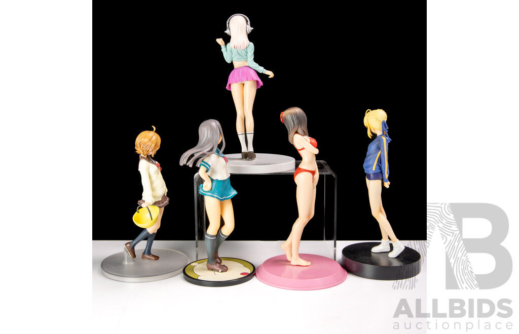 Collection Five Japanese Adult Hentai Anime Risqué Girly Figures