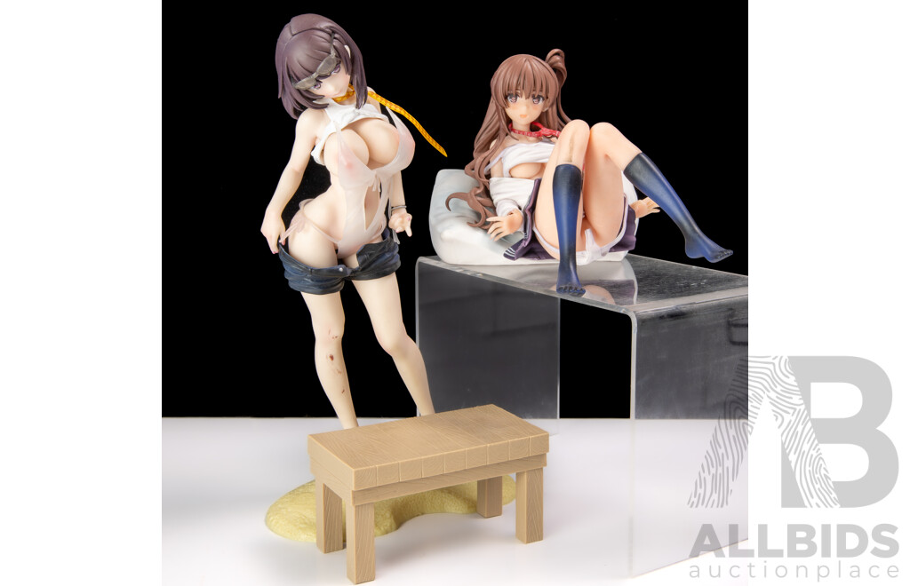 Collection Two Japanese Adult Hentai Anime Risque Girly Figures, All with Remaovable Clothes, Including Toshiue Konojo Kekemotsu