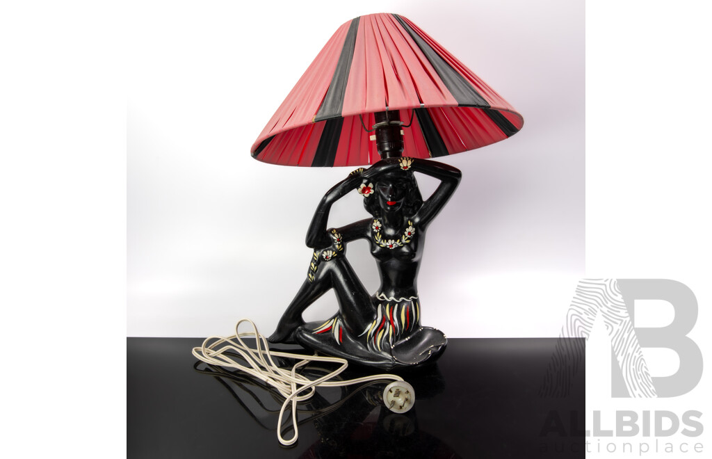 Genuine Vintage Australian Barsony Hawaiian Lady Lamp, FL27