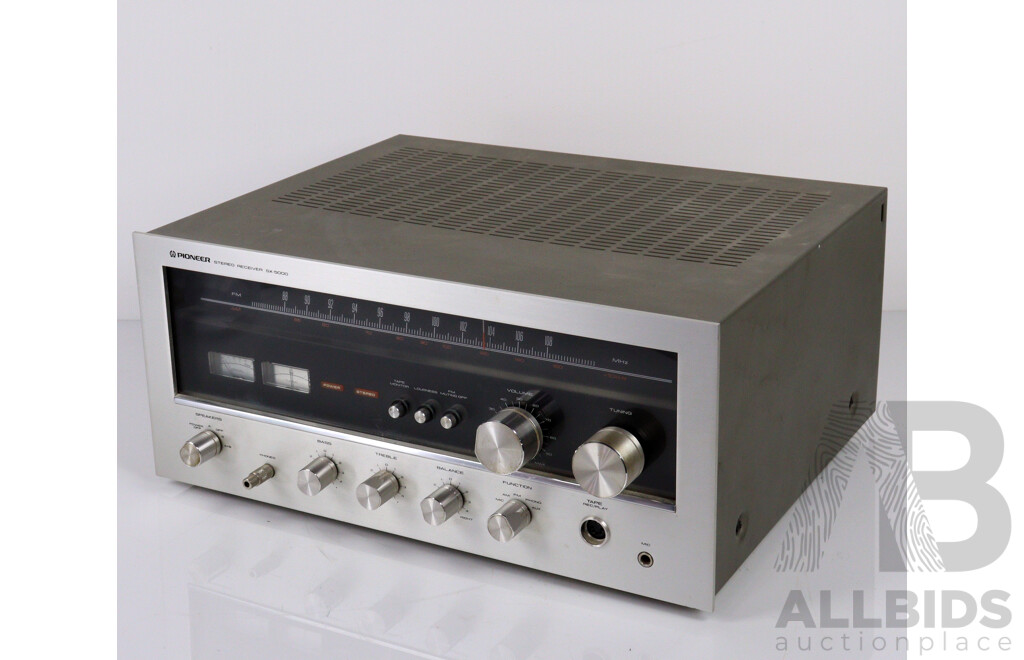 Retro Pioneer Stereo Receiver SX5000, Pioneer Stereo Cassette Tape Deck CT F 500 with Pair Pioneer Model CS 100A Speakers