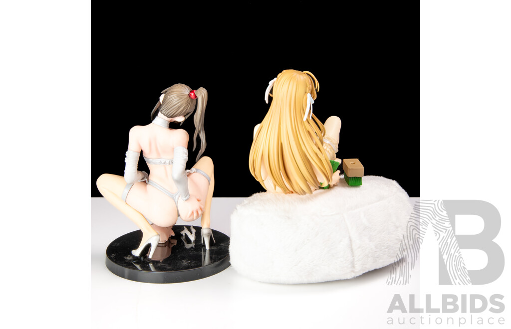 Collection Two Japanese Adult Hentai Anime Risque Girly Figures, Both with Removable Clothes