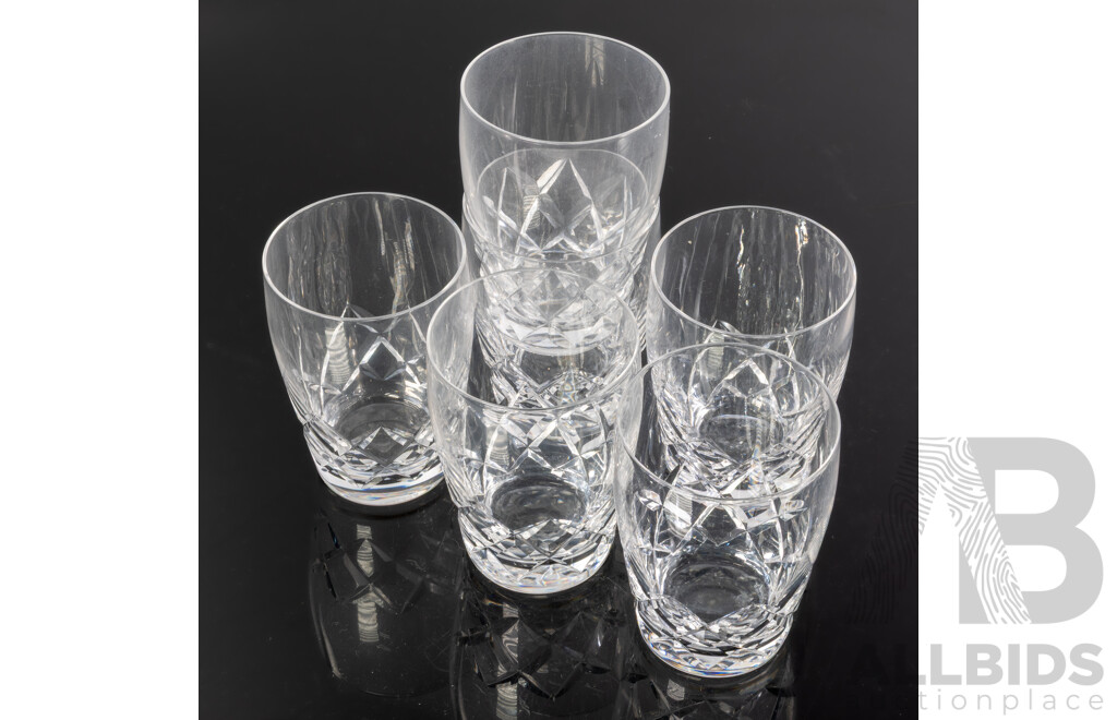 Set Six Vintage Stuart Crystal Whisky Tumblers