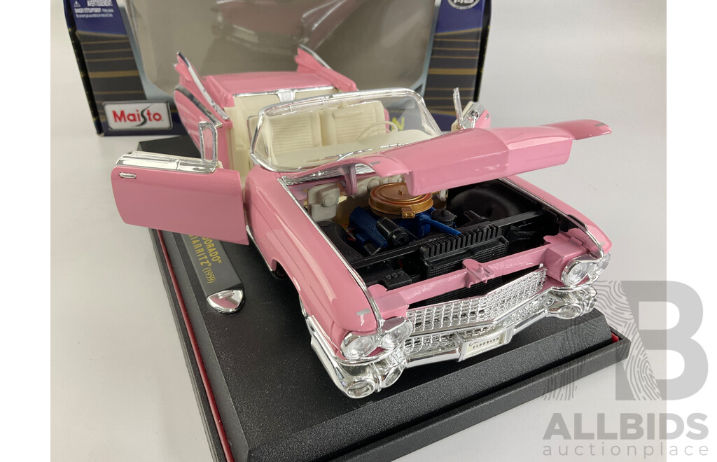 Boxed Maisto Premier Edition Diecast 1959 Cadillac Eldorado Biarritz, 1:18 Scale