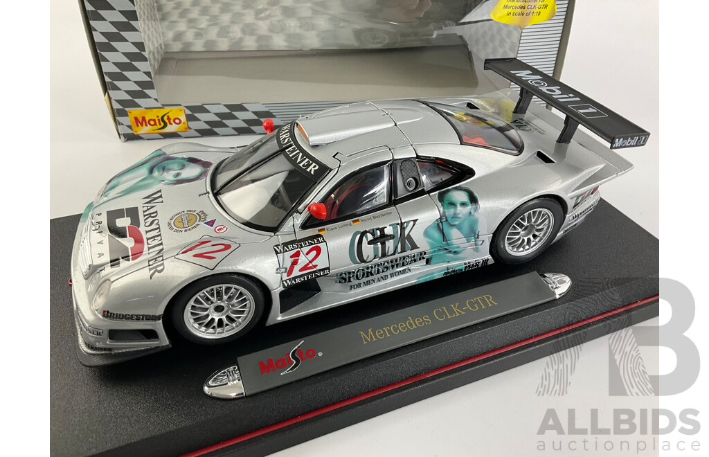 Boxed Maisto GT Racing Diecast Mercedes CLK-GTR, 1:18 Scale