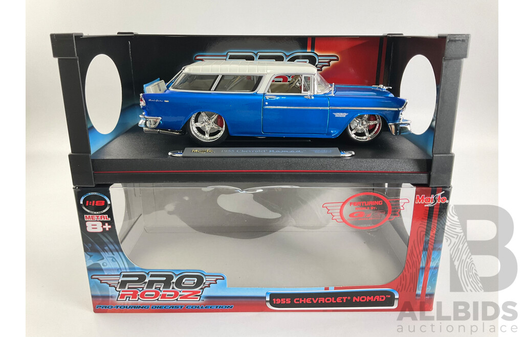 Boxed Maisto Pro Rodz Diecast 1955 Chevrolet Nomad, 1:18 Scale