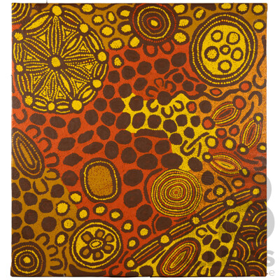Maisie Campbell Napaltjarri (20th Century, Indigenous-Australian, 1958-), Tjukurrpa - Women's Ceremony (2021), Wonderful Original Acrylic on Canvas, 84 x 90 cm