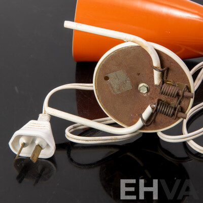 Mid Century Clip on Bedside Lamp with Orange Anodized Aluminium Shade