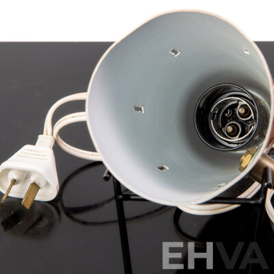 Mid Century Clip on Bedside Lamp with Orange Anodized Aluminium Shade