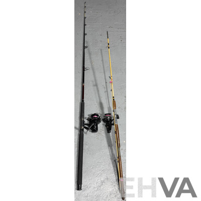 Pair of Vintage Fishing Rods with Reels