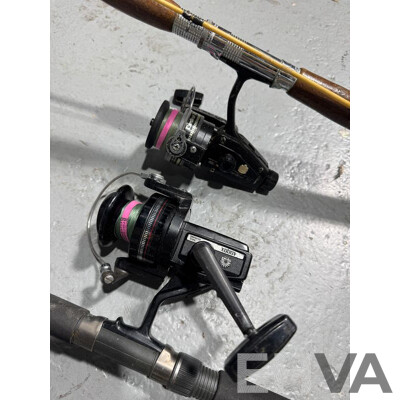 Pair of Vintage Fishing Rods with Reels