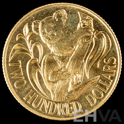 Australian RAM 1980 Gold Two Hundred Dollar Coin, Australian Koala Bear  .917