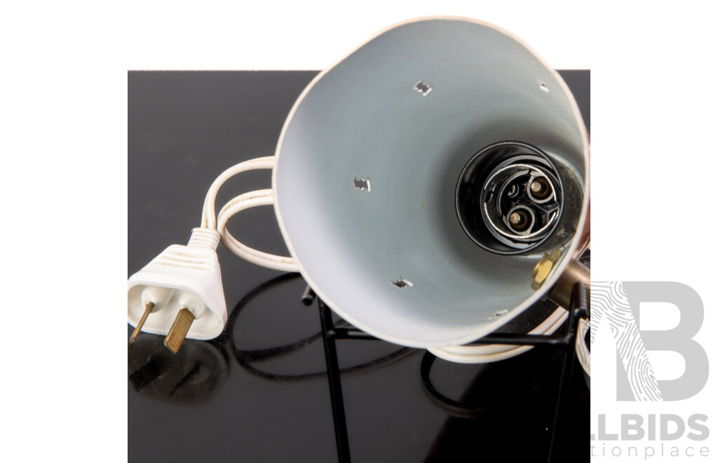 Mid Century Clip on Bedside Lamp with Orange Anodized Aluminium Shade