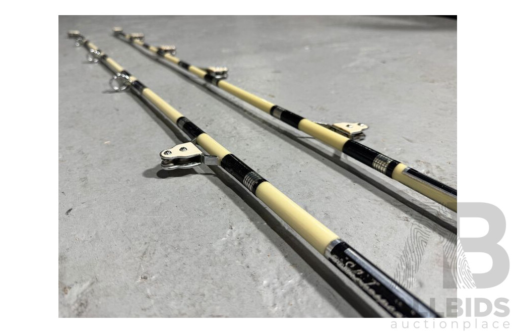 Pair of Vintage Ocean Fishing Rods Including Shakespeare Sea-master 1404 and Shakespeare Sea-master 1405
