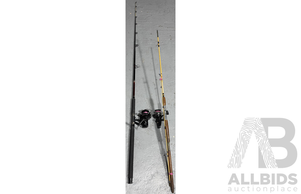 Pair of Vintage Fishing Rods with Reels