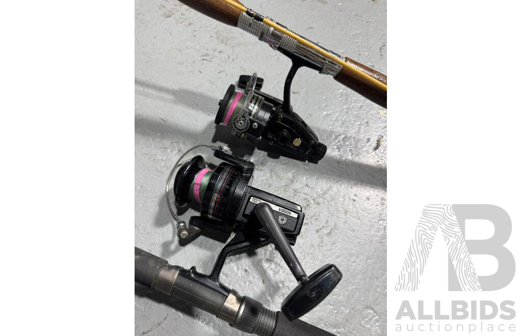 Pair of Vintage Fishing Rods with Reels