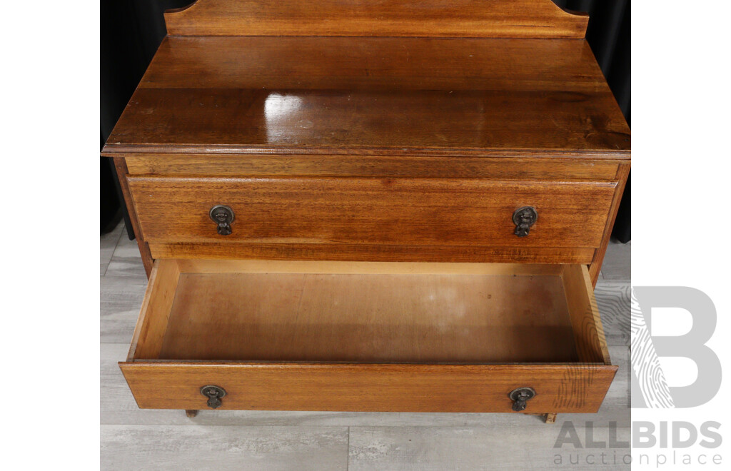 Art Deco Mirrored Back Dressing Chest in Oak