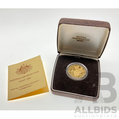 Australian RAM 1980 Gold Two Hundred Dollar Proof Coin, Australian Koala Bear .916