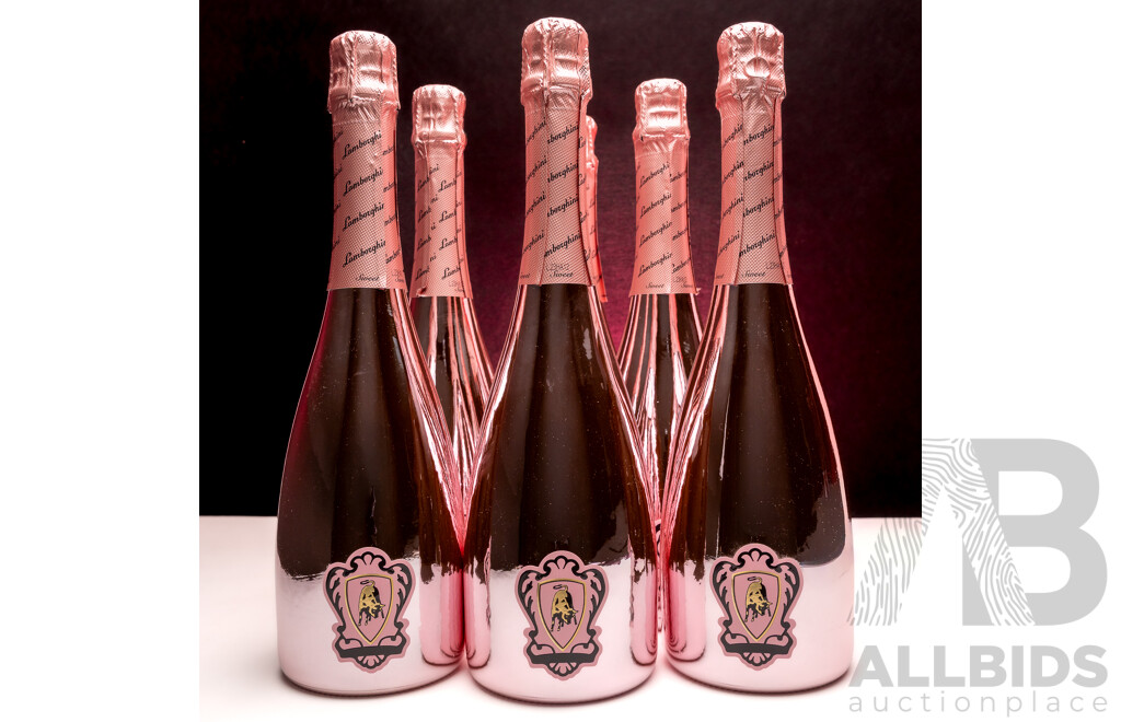 Lamborghini Zero Alcohol Organic Sparkling Rose 750ml - Case of 6 Bottles - Total RRP $774
