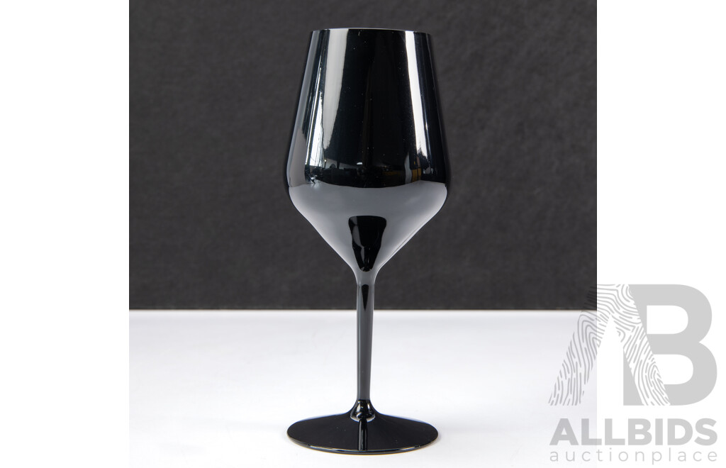 Set of 12 Black Lamborghini Plastic Single Stem Wine Goblets