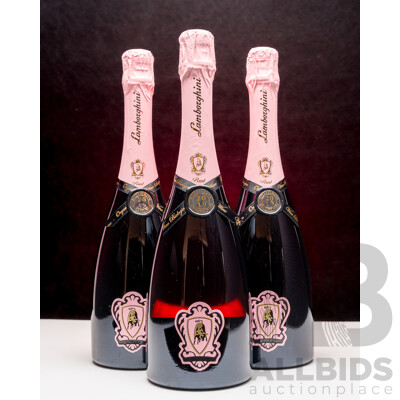 Lamborghini The Legend Rose Metodo Classico Vintage Organic Sparkling Pinot Noir 750ml - Lot of 3 Bottles - Total RRP $867
