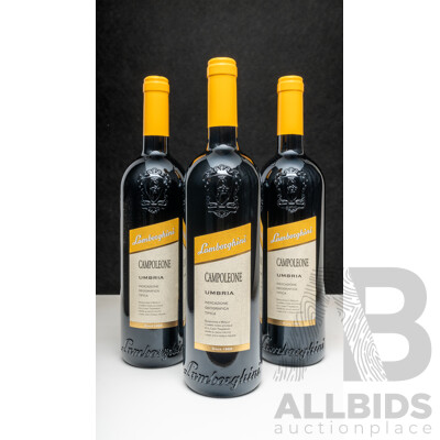 Lamborghini Campoleone Sangiovese Merlot 750ml - Lot of 3 Bottles - Total RRP $447
