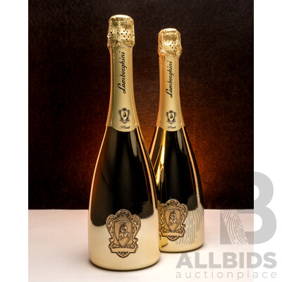 Lamborghini Gold Brut Pinot Noir Chardonnay NV 750ml - Lot of 2 Bottles - Total RRP $378 Lamborghini Gold Brut Pinot Noir Chardonnay NV 750ml - Lot of 2 Bottles - Total RRP $378