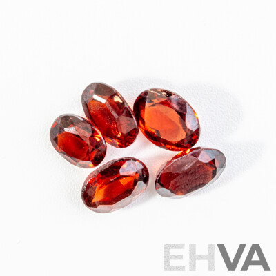 Garnet (5) Oval Cut Gemstones, 8.65ct