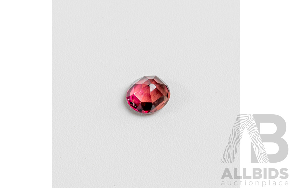 Tourmaline Rubellite, Single Unset Oval Cut Gemstone, 0.75ct
