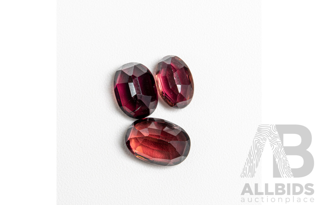Tourmaline Rubellite (3) Unset Oval Cut Gemstones, 3.50ct
