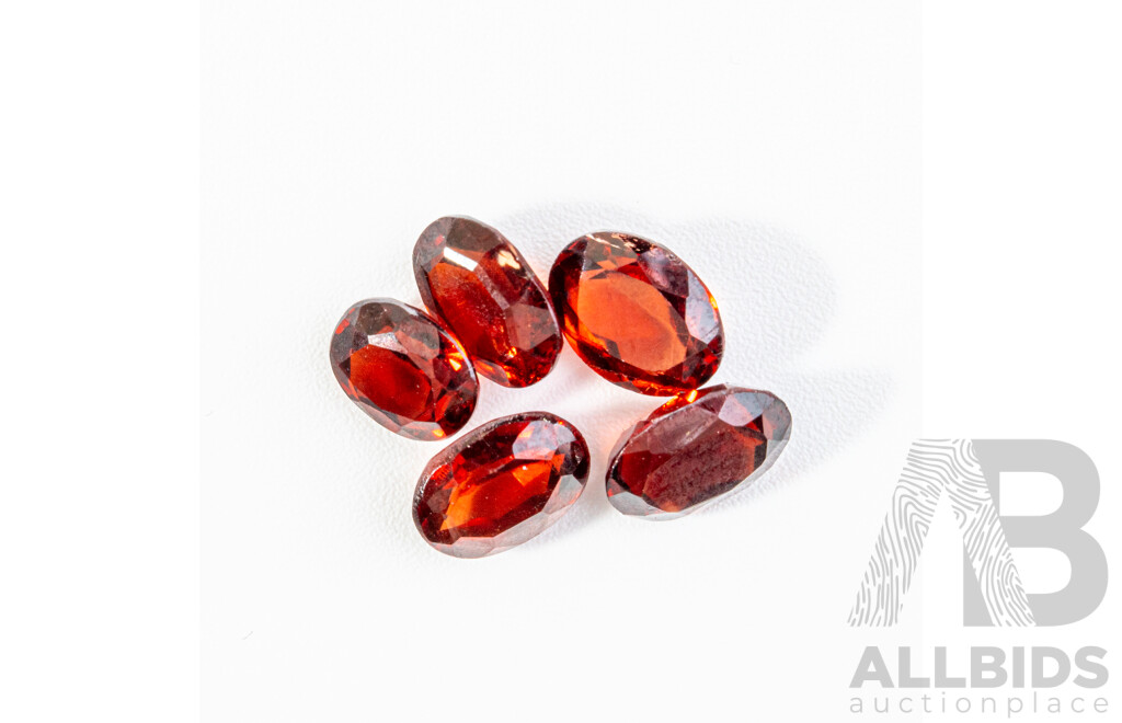 Garnet (5) Oval Cut Gemstones, 8.65ct
