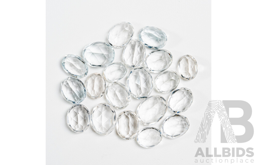 Topaz White (20) Oval Cut Unset Gemstones, 50.20ct