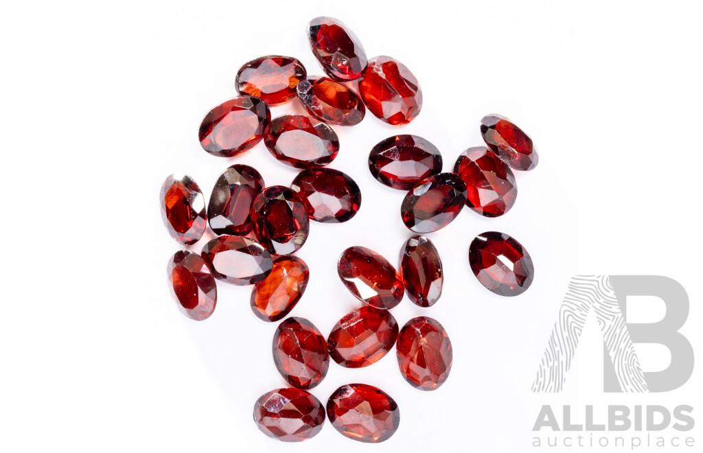 Garnet (25) Natural Oval Cut Gemstones, 41.15ct