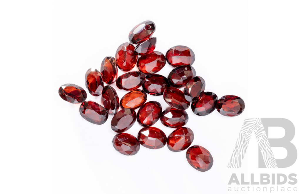 Garnet (25) Natural Oval Cut Gemstones, 41.15ct