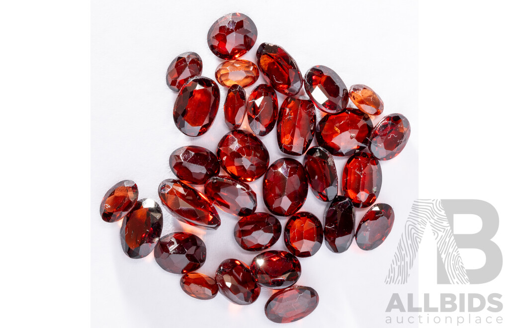 Garnet (30) Natural Oval Cut Gemstones, 32.75ct
