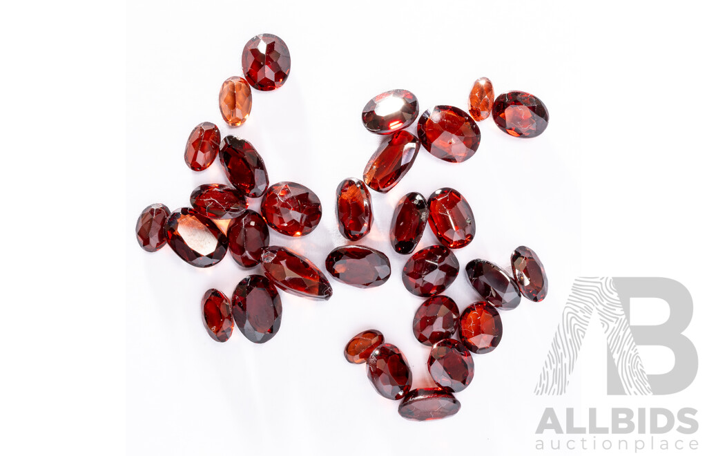 Garnet (30) Natural Oval Cut Gemstones, 32.75ct