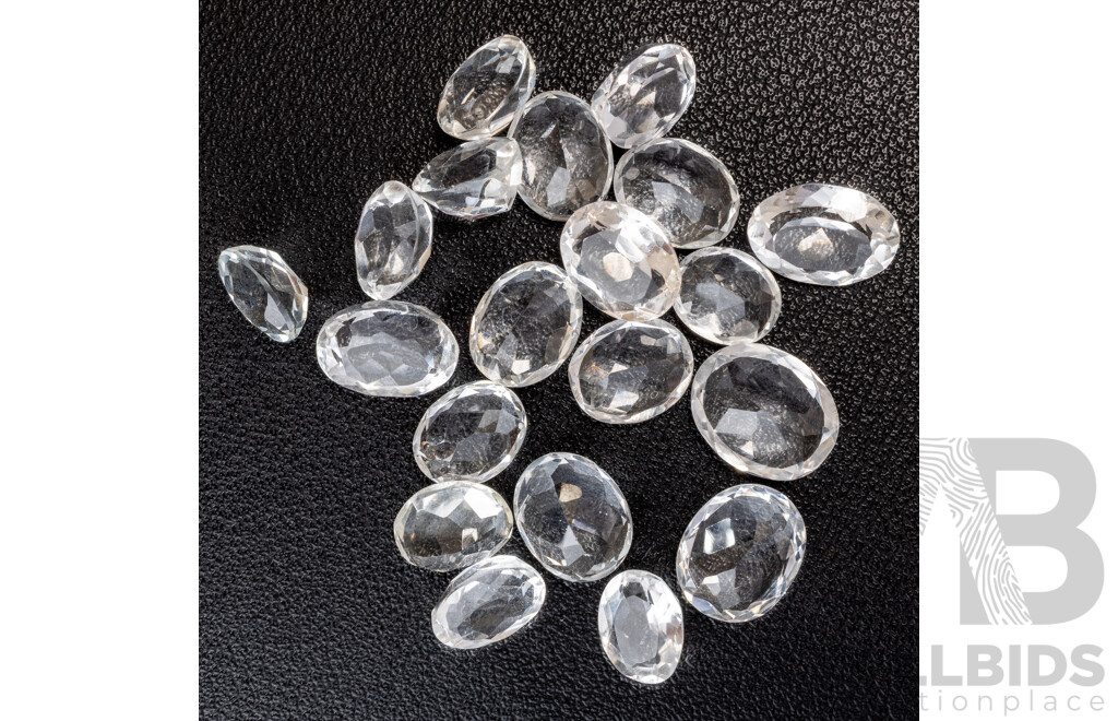 White Topaz, (20) Natural Oval Cut Gemstones, 89.50ct