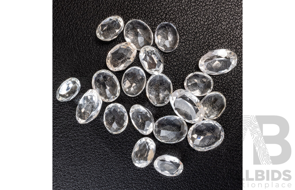 White Topaz, (20) Natural Oval Cut Gemstones, 89.50ct