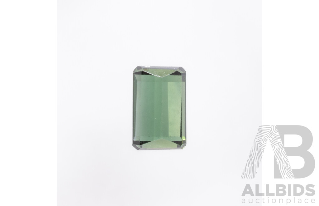 Green Tourmaline, Natural Emerald Cut Gemstone, 0.75ct