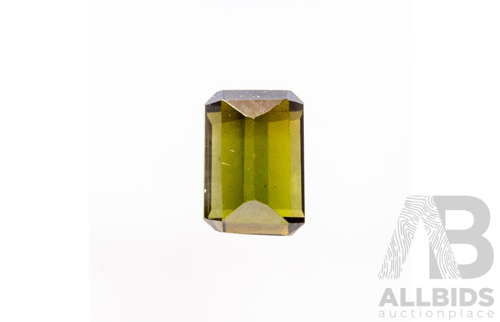 Green Tourmaline, Natural Emerald Cut Gemstone, 0.95ct