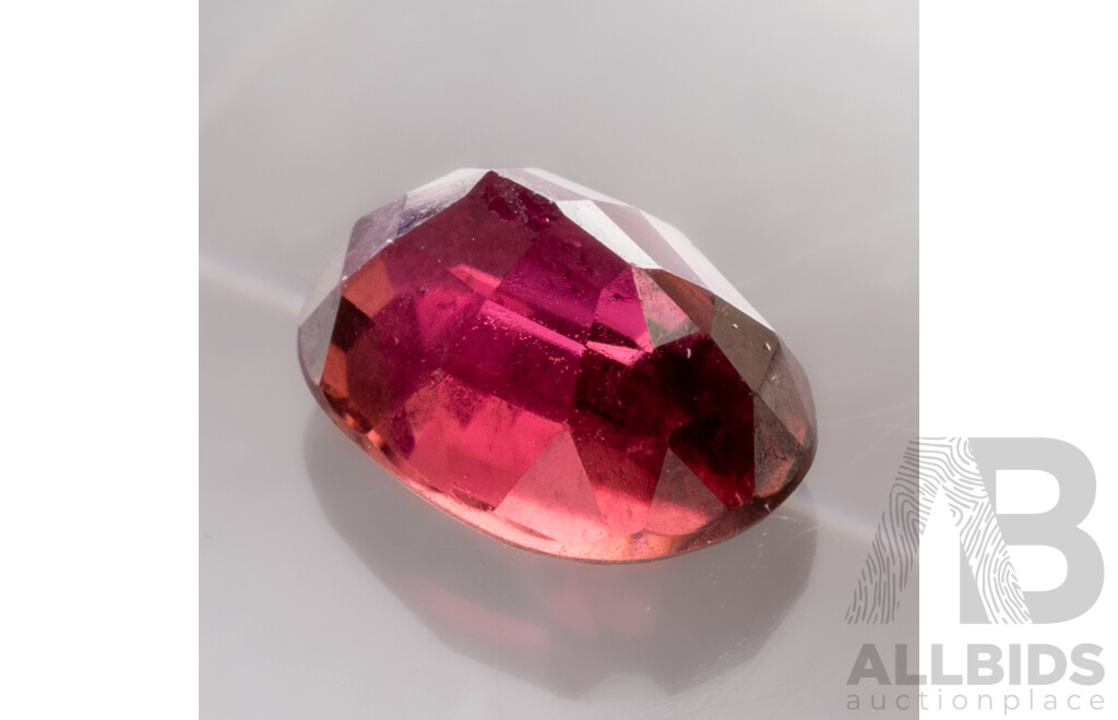 Rubellite Tourmaline, Natural Red Oval Cut Gemstone, 1.50ct