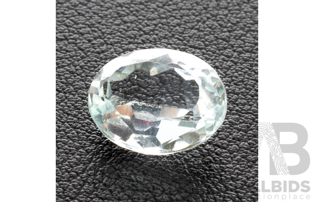 Aquamarine, Palest Blue Natural Oval Cut Gemstone, 4.65ct