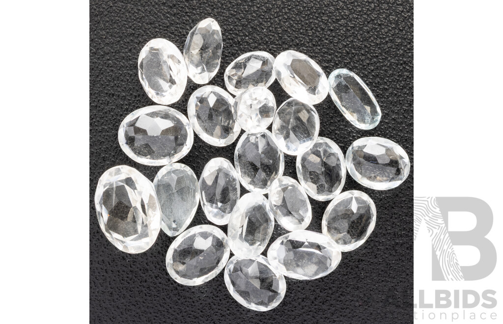 White Topaz, (21) Natural Oval Cut Gemstones, 49.30ct